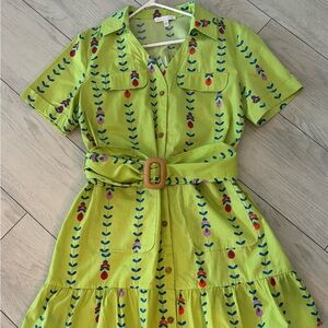 Karlie Green Floral Mini Dress